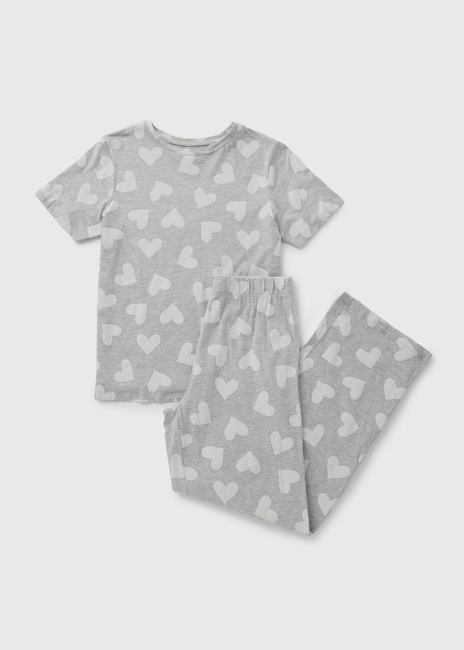Grey Heart Pyjama Set