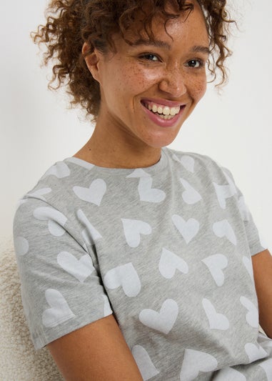 Grey Heart Pyjama Set