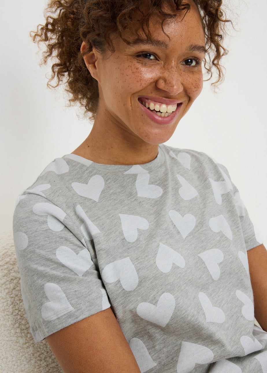 Grey Heart Pyjama Set