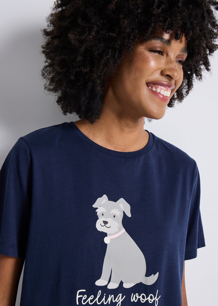 Navy Dog Print Pyjama Set