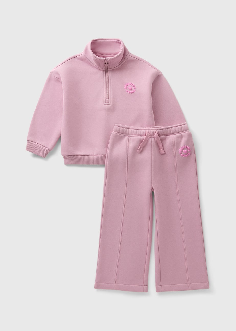 Girls Pink Sweatshirt & Jogging Bottoms Set (1-7yrs)