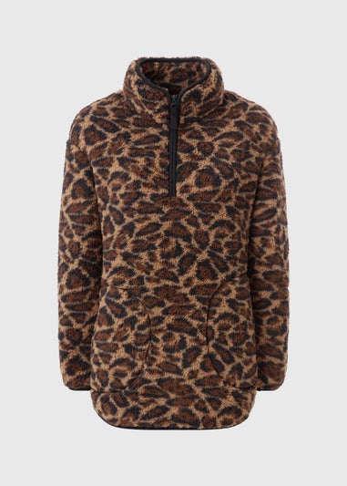 Leopard Print Borg Jacket