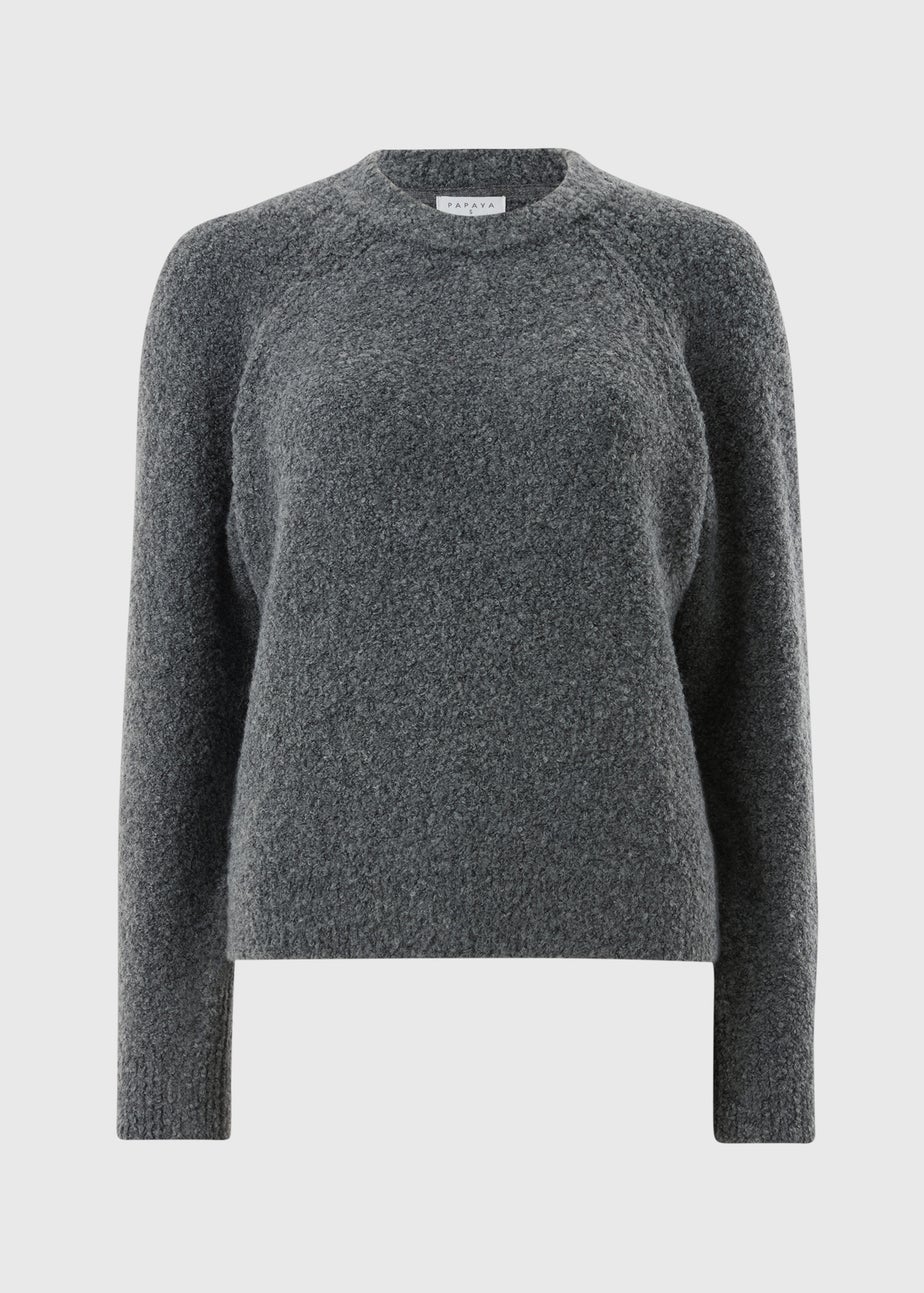 Dark Grey Boucle Jumper