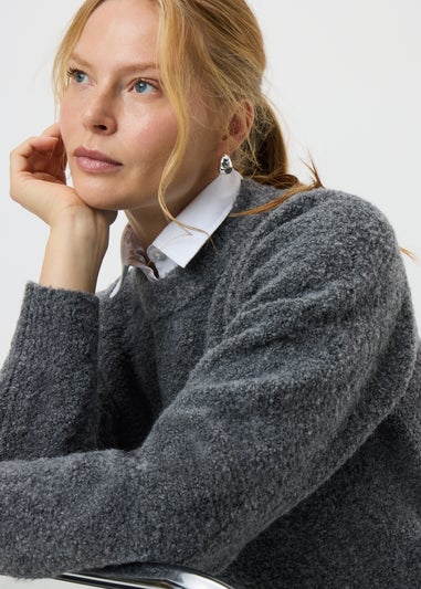 Dark Grey Boucle Jumper