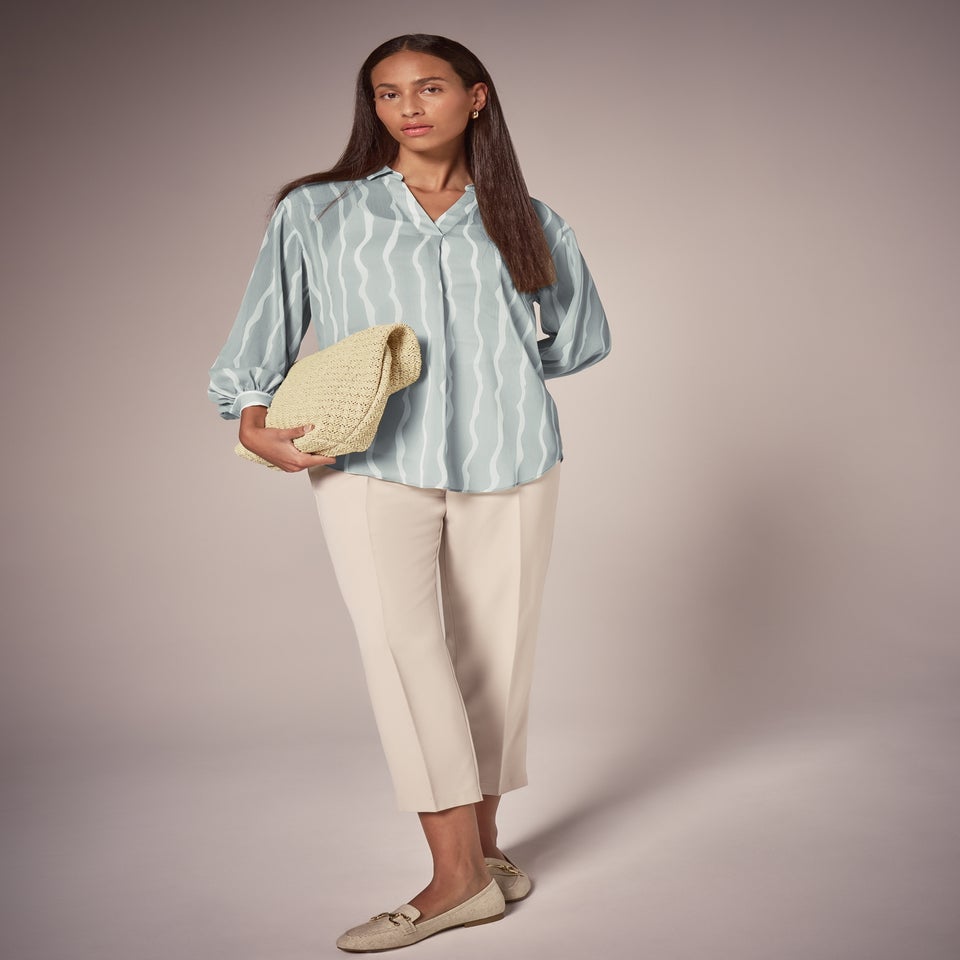 Et Vous Sage Stripe Blouse