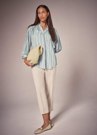 Et Vous Sage Stripe Blouse