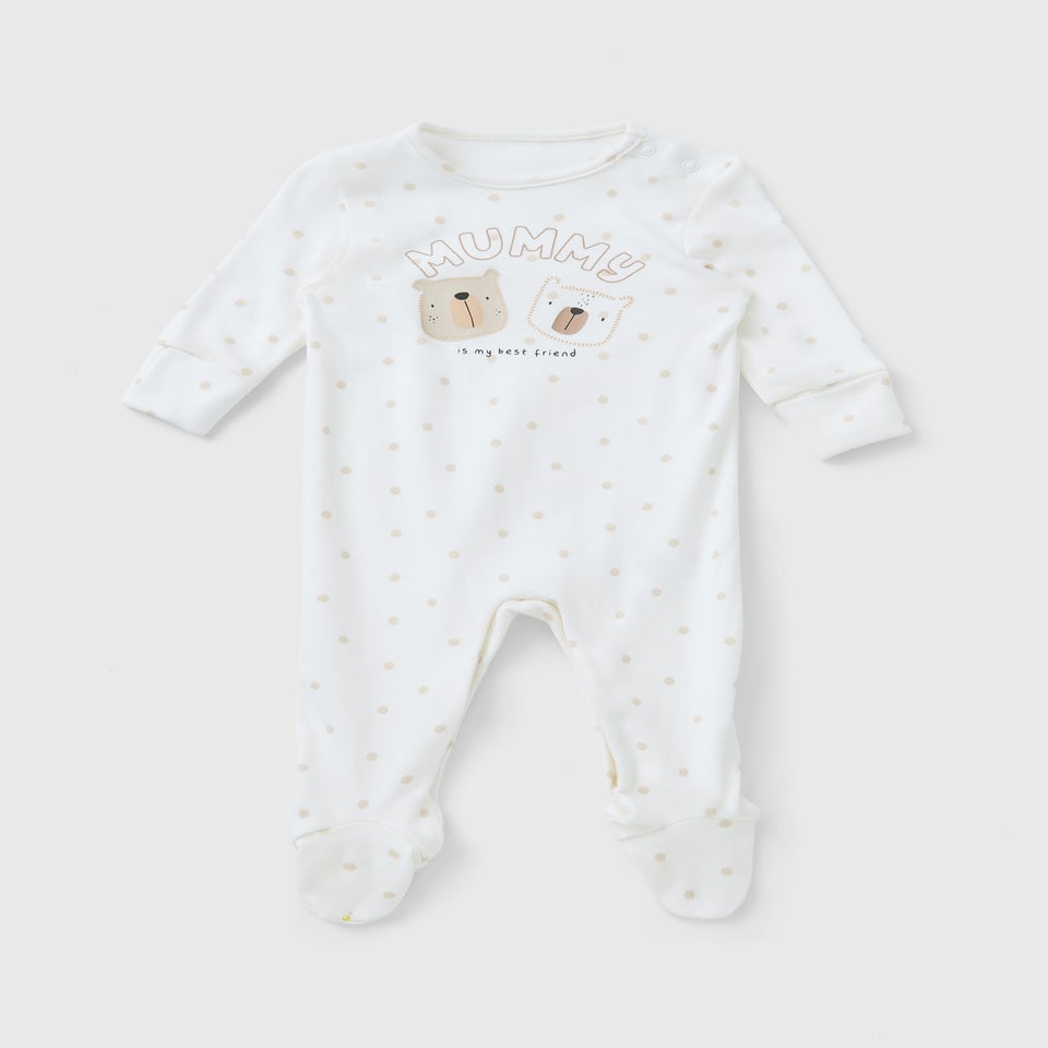 Baby Mummy Bear Sleepsuit (Newborn–18mths)