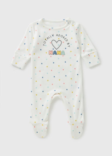 Baby Cream Nana Spot Sleepsuit (Newborn-18mths)
