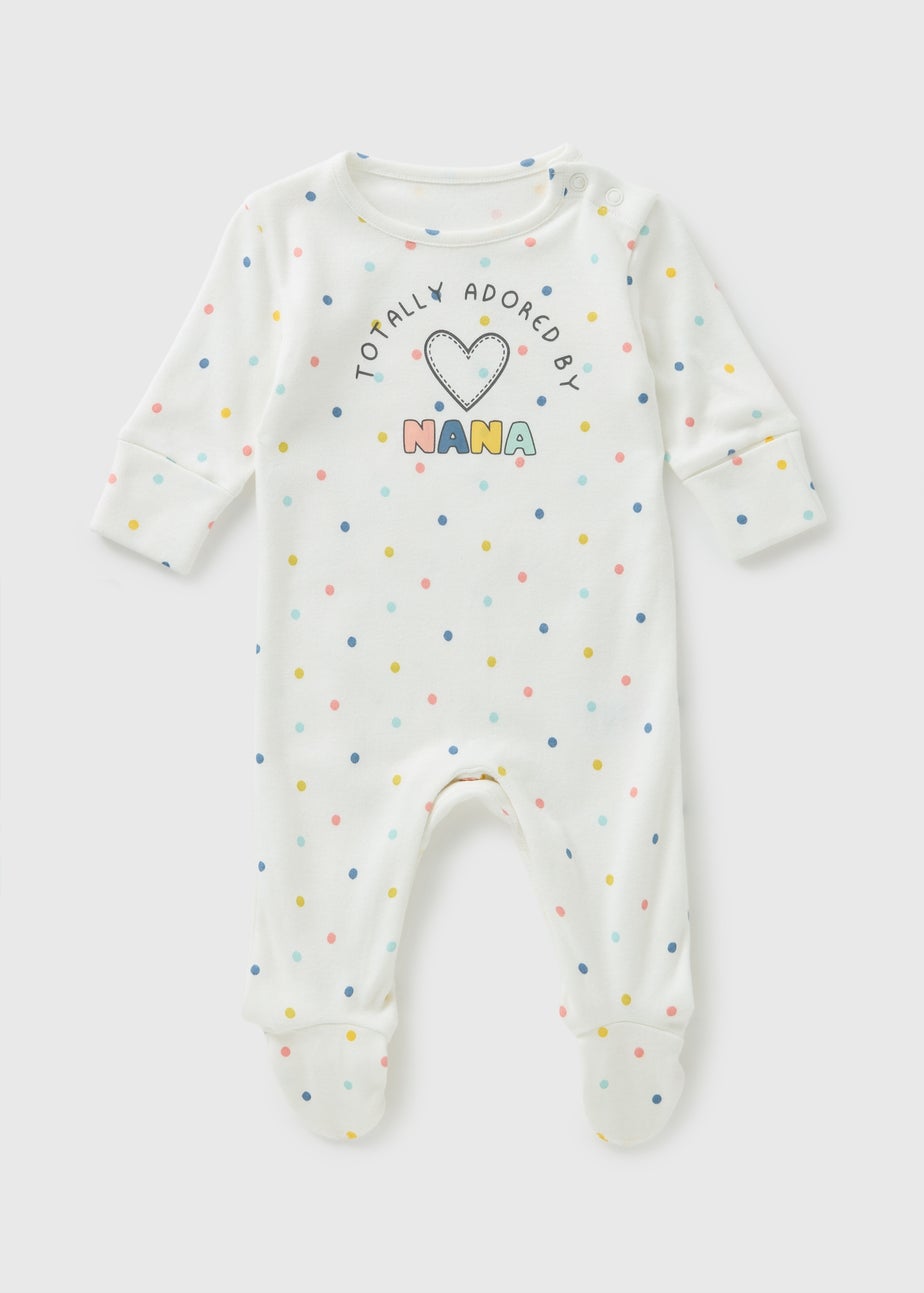 Baby Cream Nana Spot Sleepsuit (Newborn-18mths)