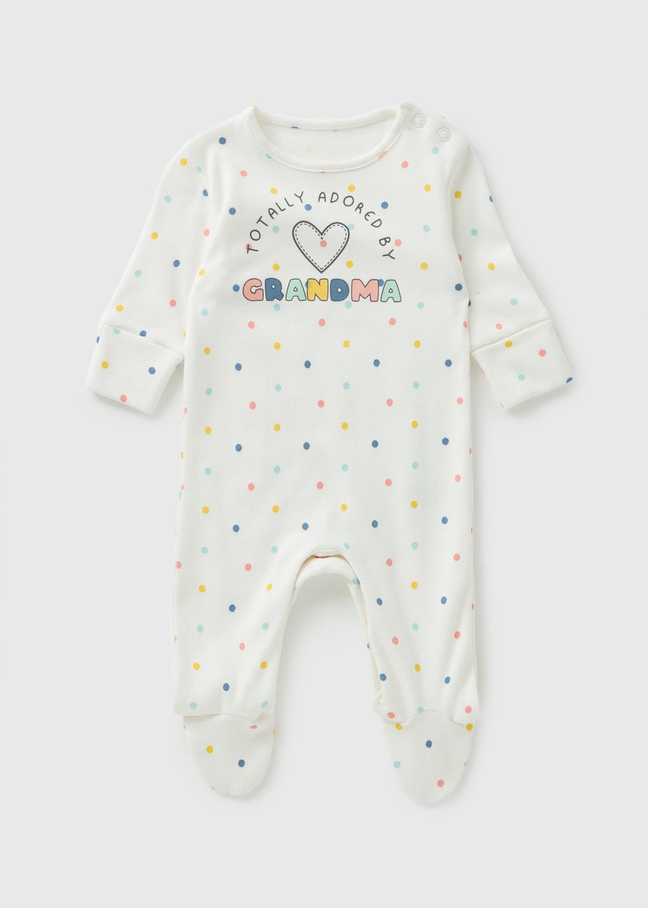 Baby Cream Grandma Spot Sleepsuit (Newborn-23mths)