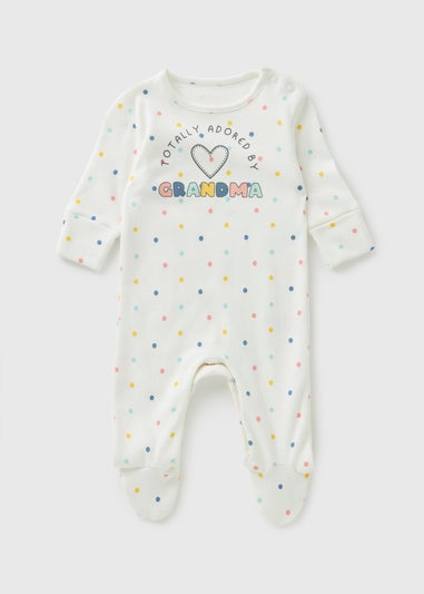 Baby Cream Grandma Spot Sleepsuit (Newborn-23mths)
