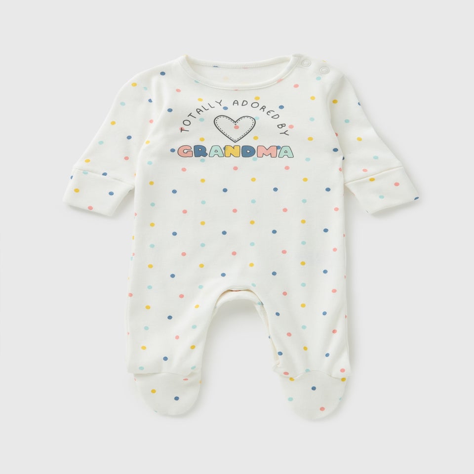Baby Cream Grandma Spot Sleepsuit (Newborn-23mths)