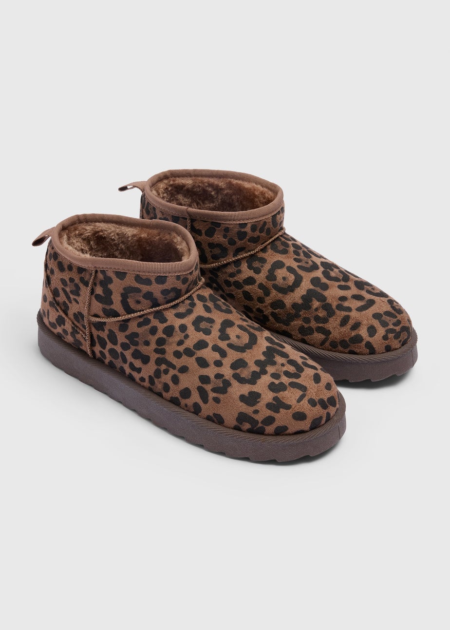 Leopard Print Mini Snug Boots