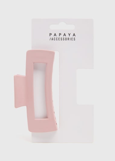 Pink Matte Square Hair Clamp