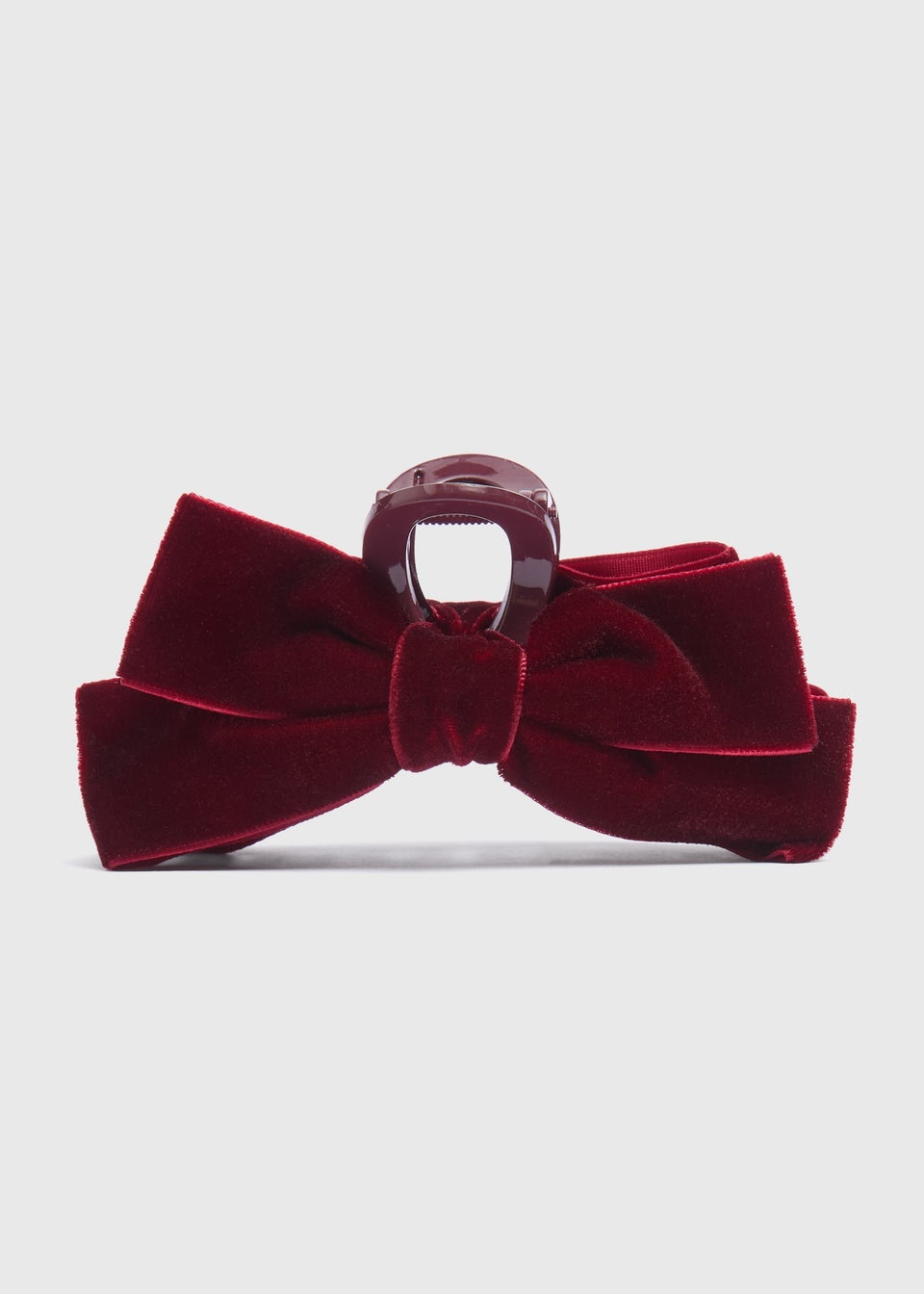 Burgundy Velvet Bow Hair Clamp