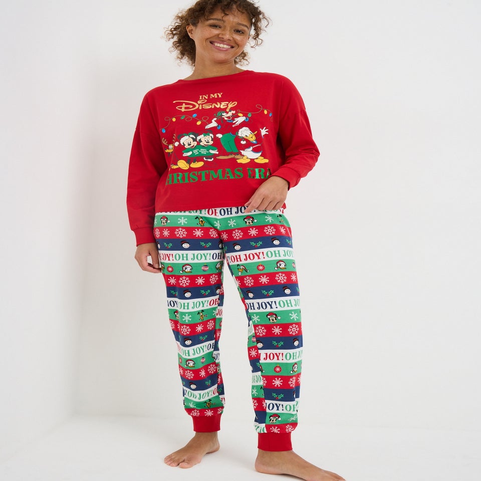 Red Disney Mickey & Friends Christmas Matching Family Pyjama Set