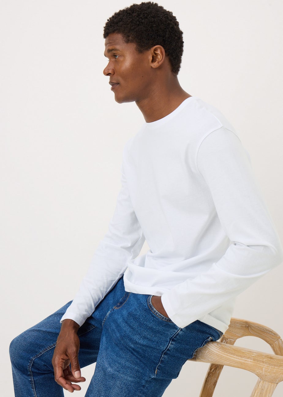 White Basic Long Sleeve T-Shirt