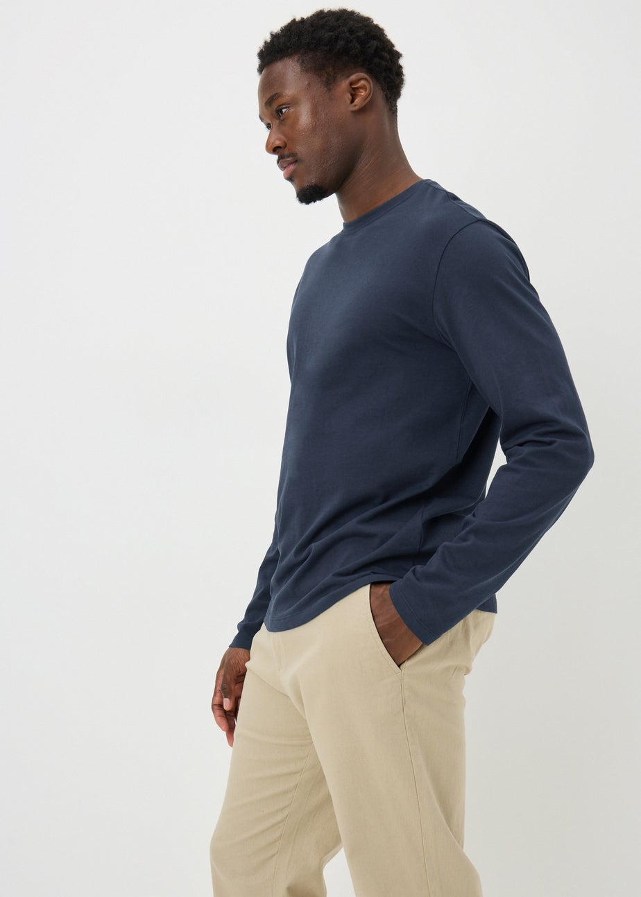 Navy Basic Long Sleeve T-Shirt