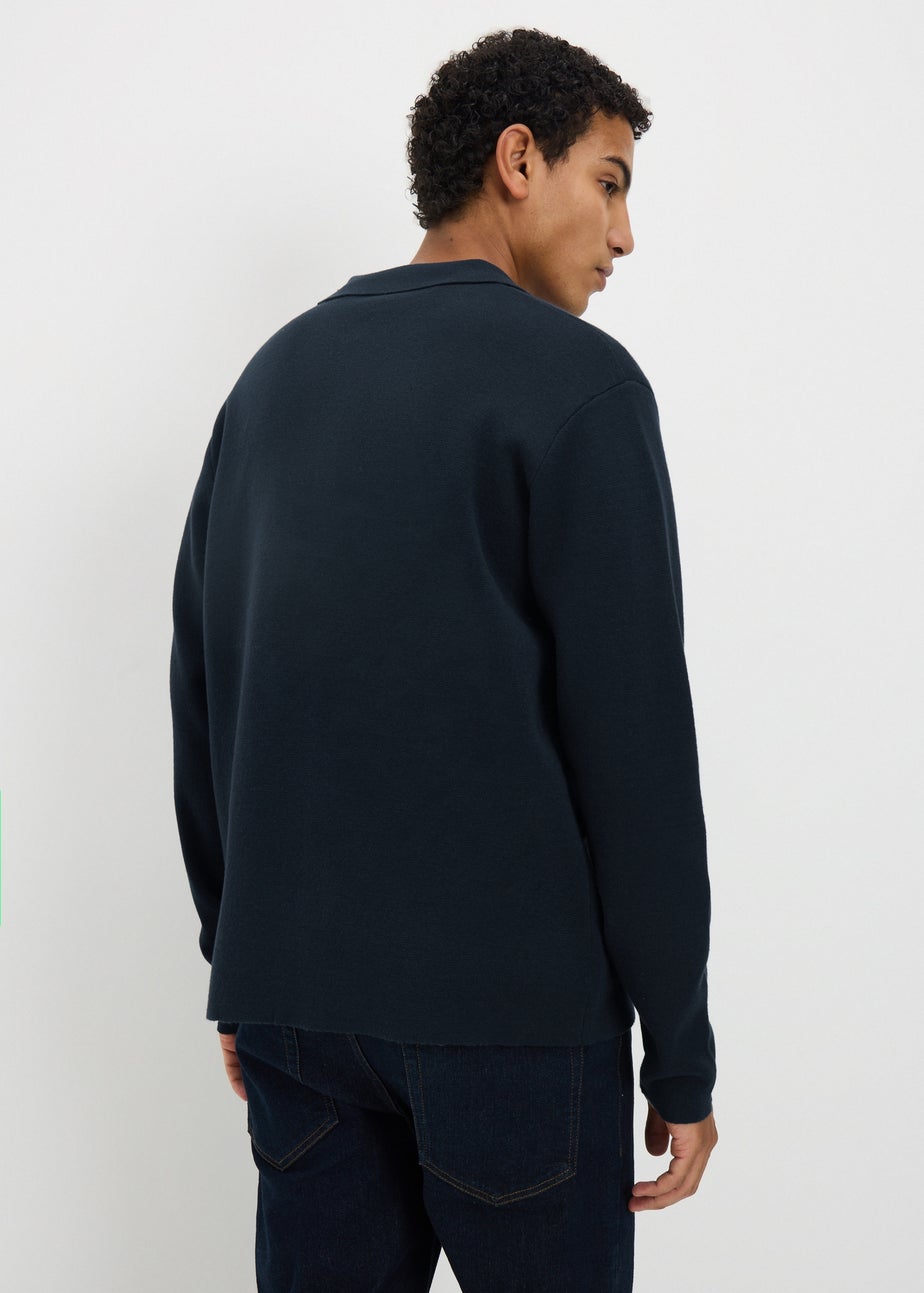 Navy Smart Button Through Cardigan