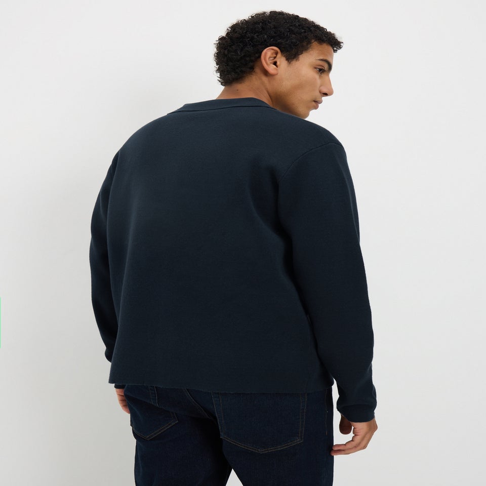 Navy Smart Button Through Cardigan