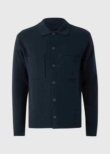 Navy Smart Button Through Cardigan