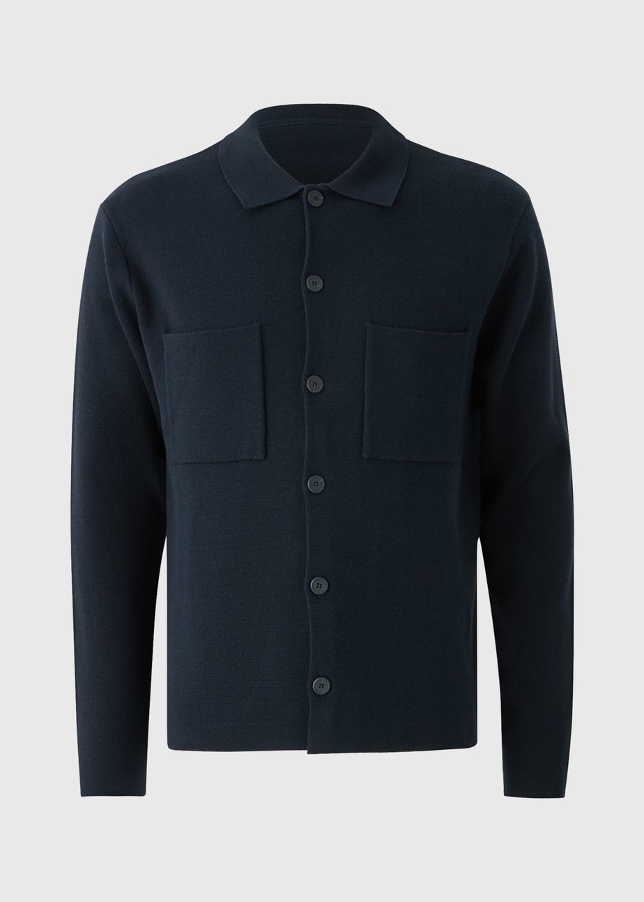 Navy Smart Button Through Cardigan