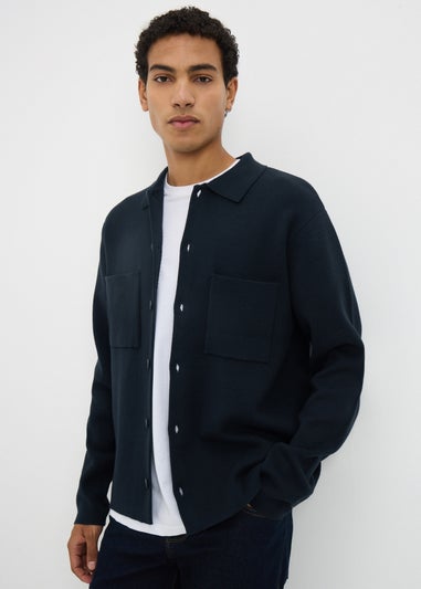 Navy Smart Button Through Cardigan