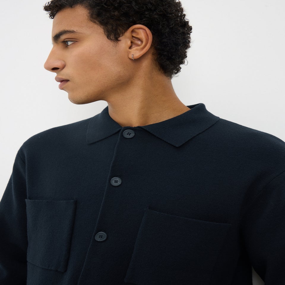 Navy Smart Button Through Cardigan