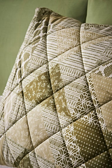 Green Patch Quilted Duvet Set