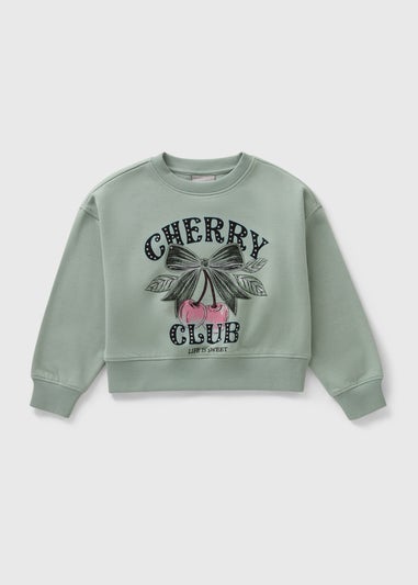 Girls Green Cherry Club Sweatshirt (7-15yrs)