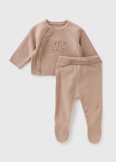 Baby Beige Little One Knit Top & Legging Set (Newborn-12mths)