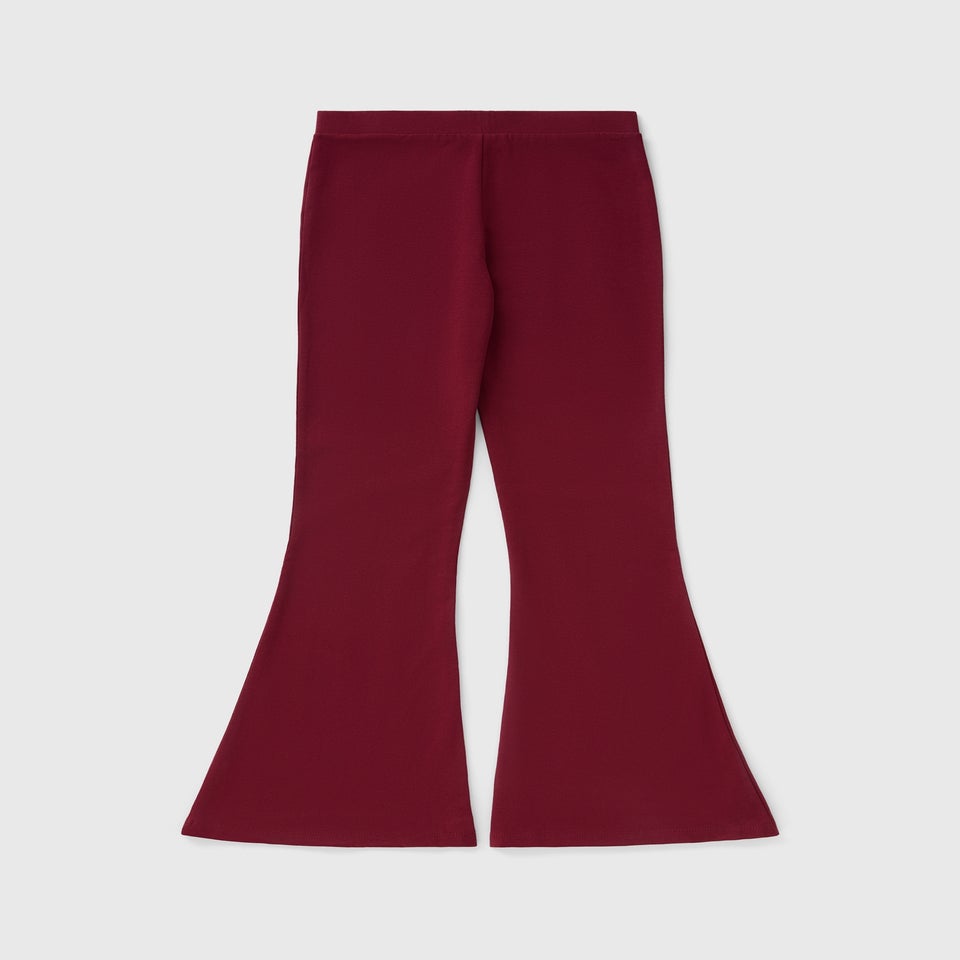 Girls Burgundy Flare Leggings (7-15yrs)