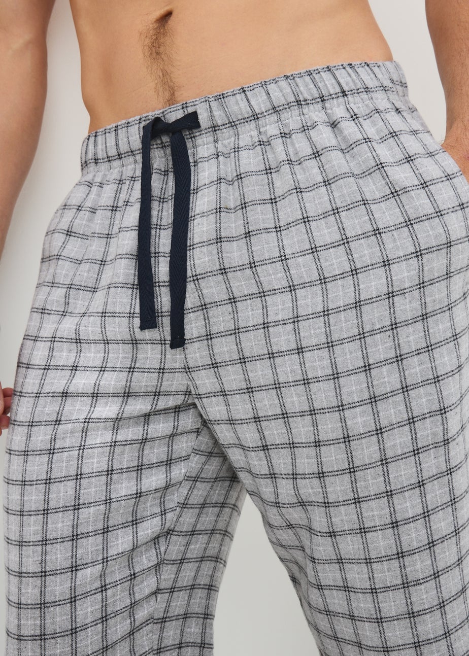 Grey 2 Pack Brushed Woven Pyjama Bottoms