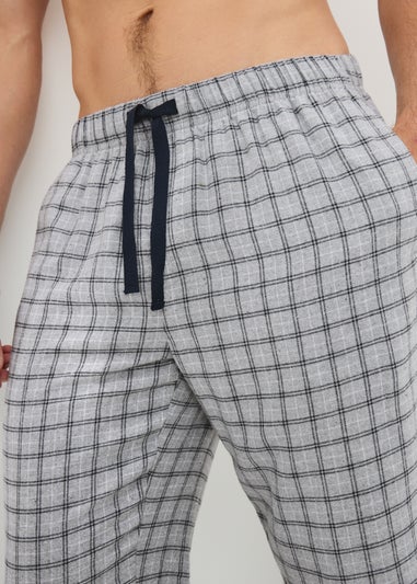 Grey 2 Pack Brushed Woven Pyjama Bottoms