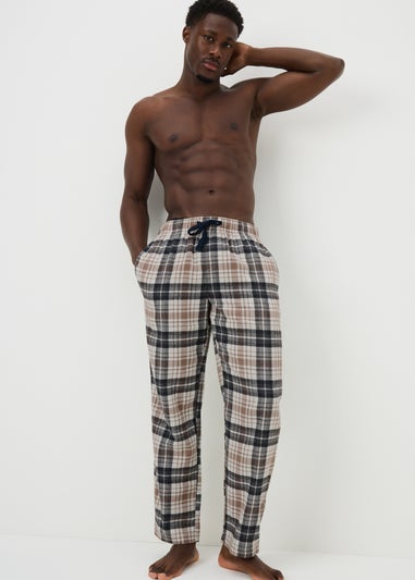 Stone Brushed Woven Check Pyjama Bottoms