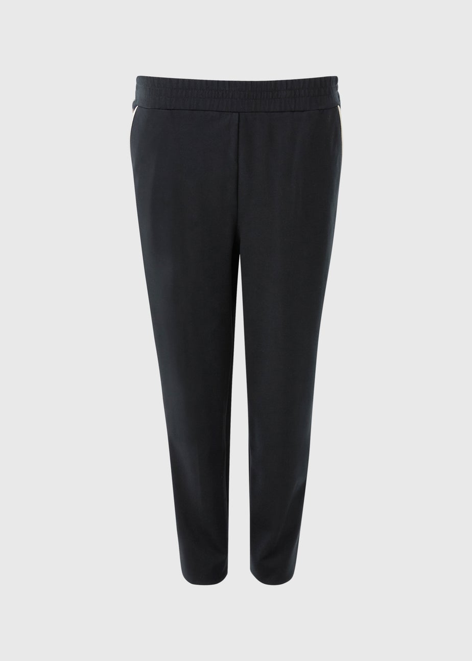 Black Tapered Ponte Trousers