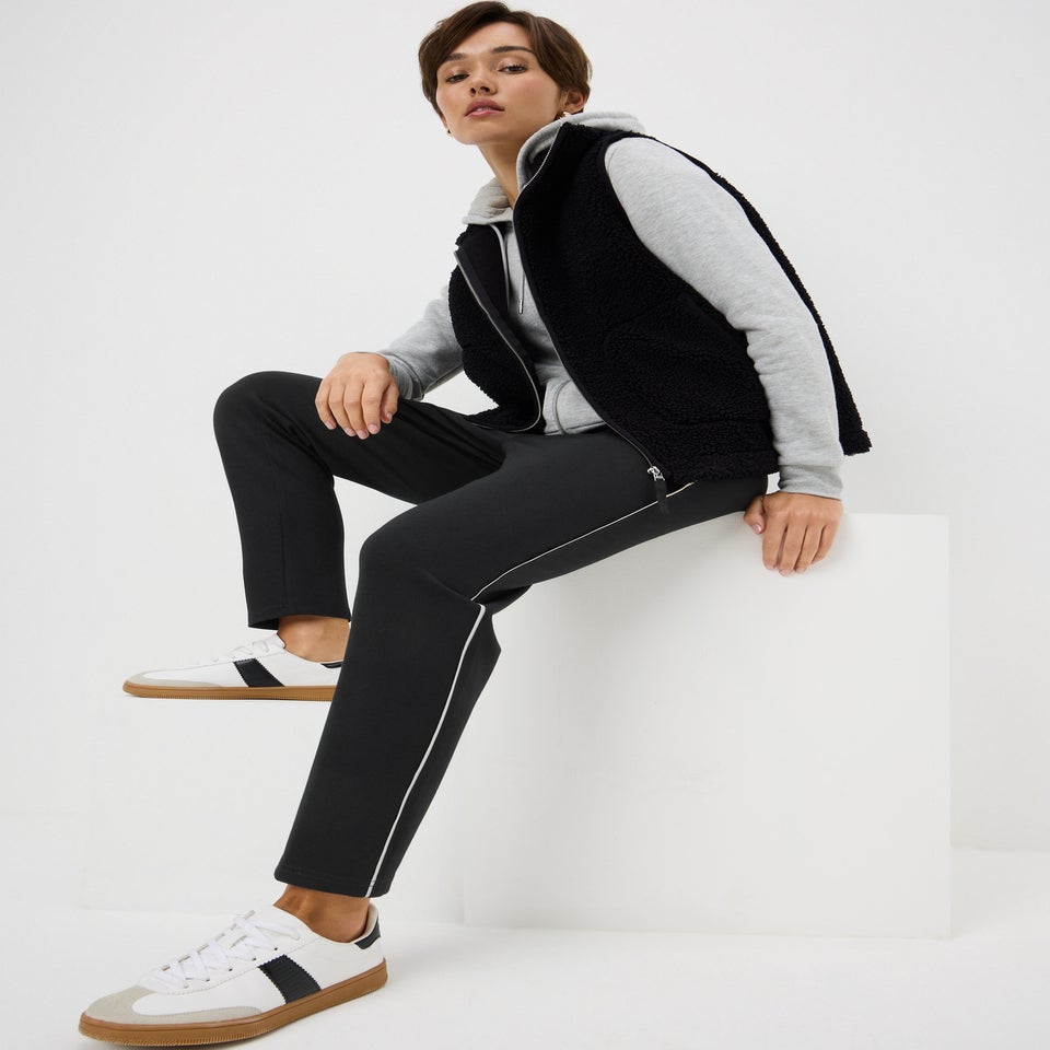 Black Tapered Ponte Trousers