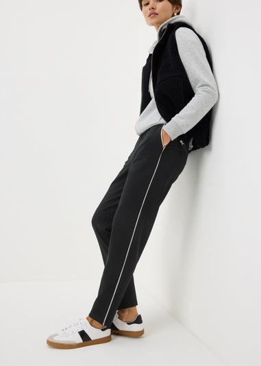 Black Tapered Ponte Trousers