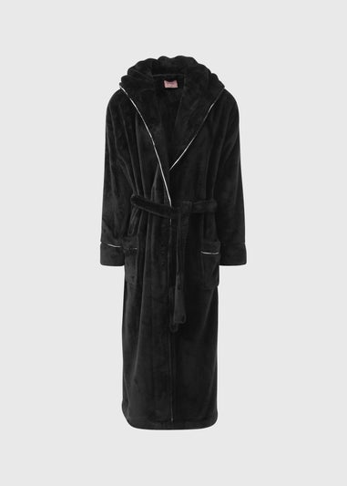 Black Contrast Dressing Gown