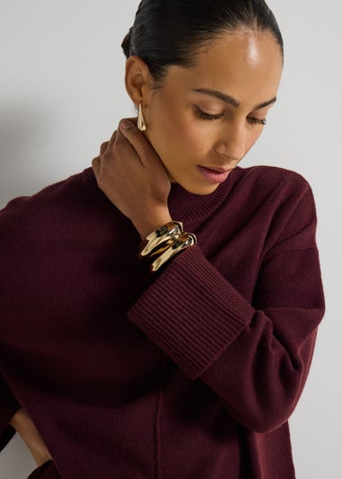 Et Vous Burgundy Oversized Jumper