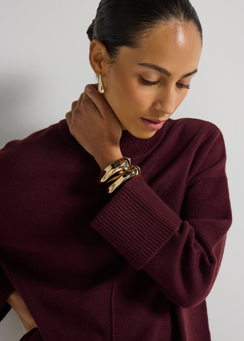 Et Vous Burgundy Oversized Jumper
