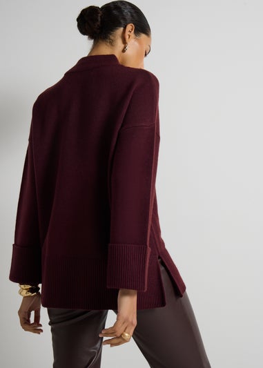 Et Vous Burgundy Oversized Jumper