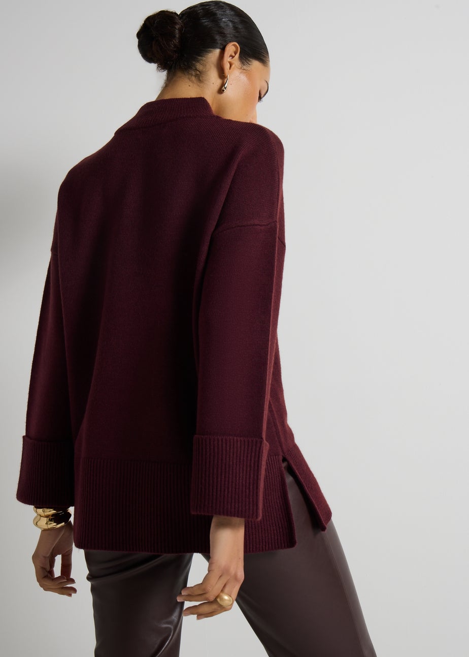 Et Vous Burgundy Oversized Jumper