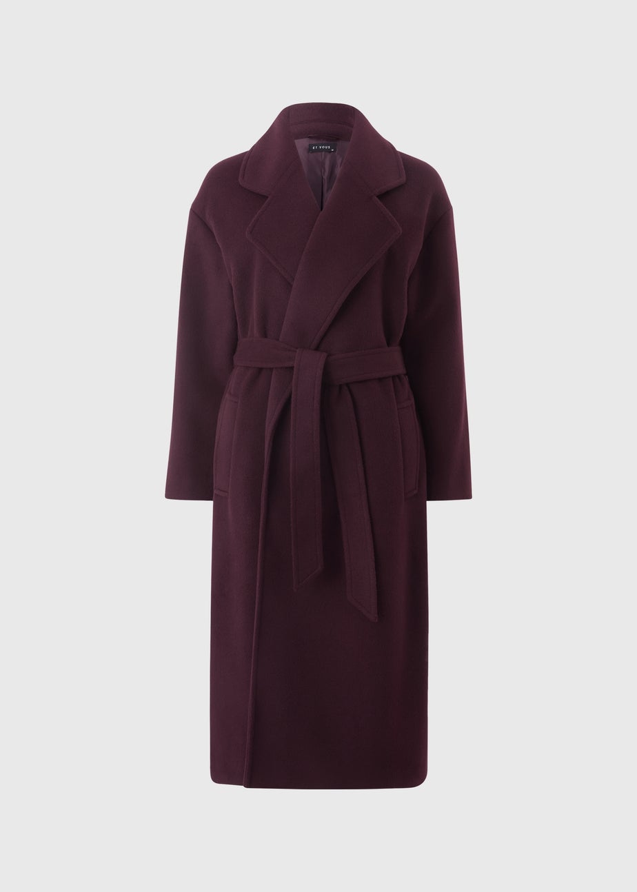 Et Vous Burgundy Smart Trench Coat