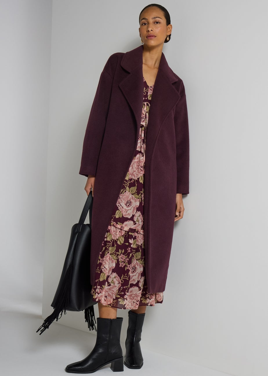 Et Vous Burgundy Smart Trench Coat