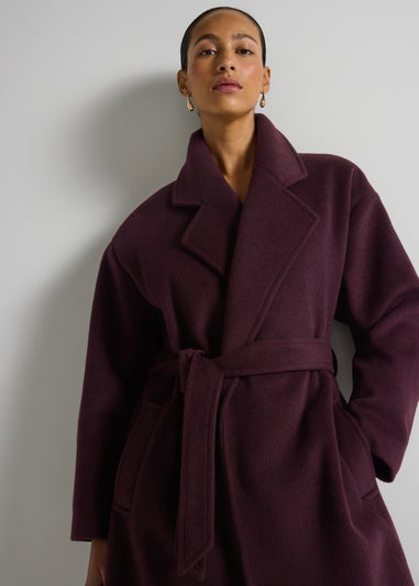 Et Vous Burgundy Smart Trench Coat