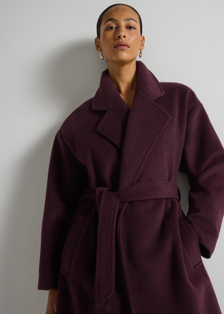 Et Vous Burgundy Smart Trench Coat