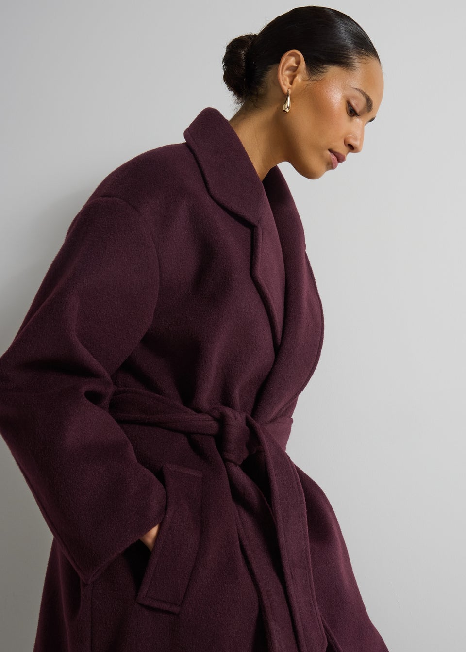 Et Vous Burgundy Smart Trench Coat