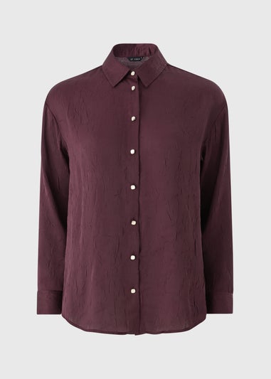 Et Vous Burgundy Satin Co Ord Shirt