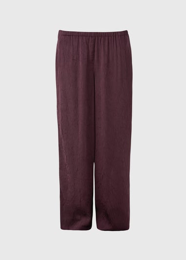Et Vous Burgundy Satin Wide Leg Trousers